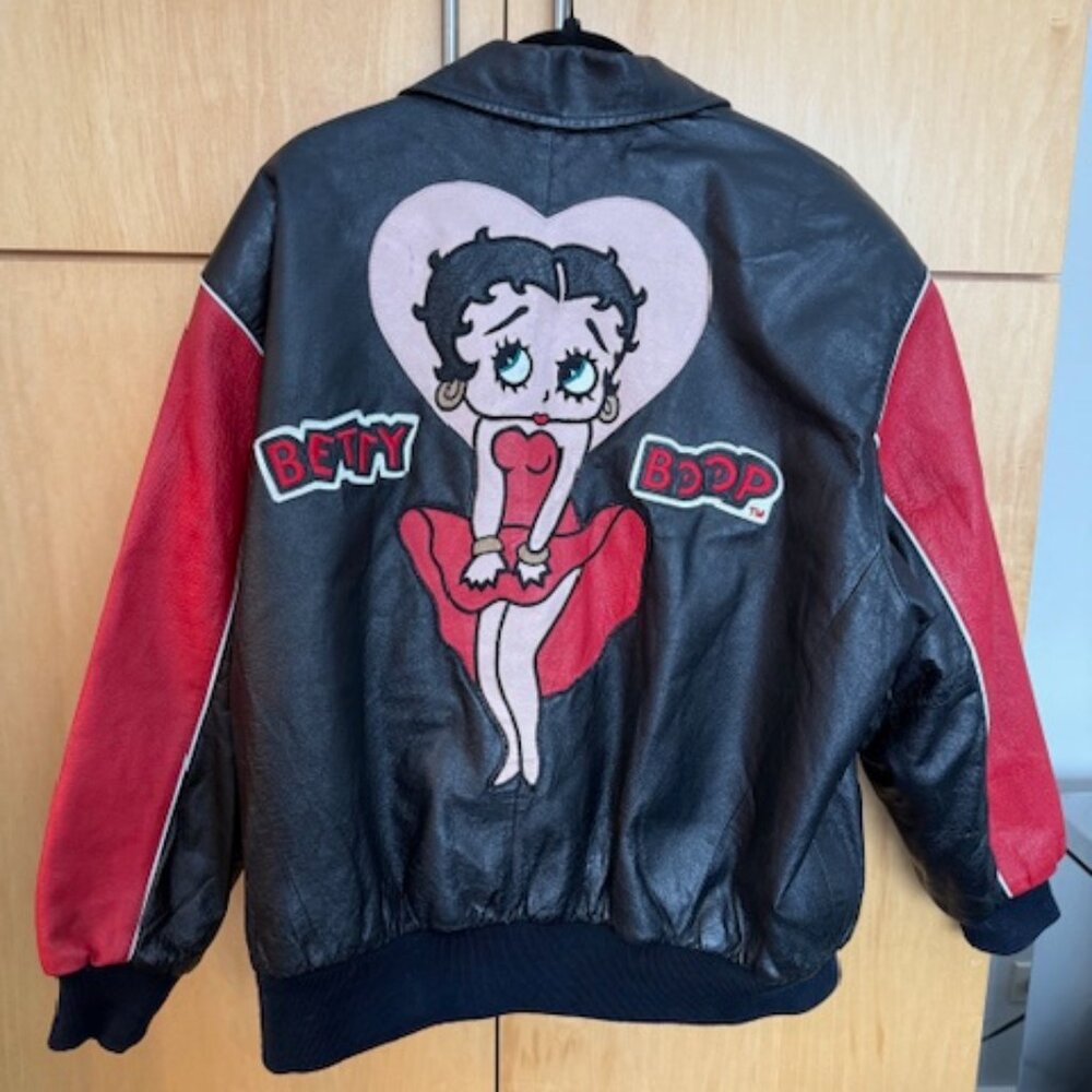 Rare Vintage Betty Boop American Toons Leather Jacket Size L - Picture 5 of 10